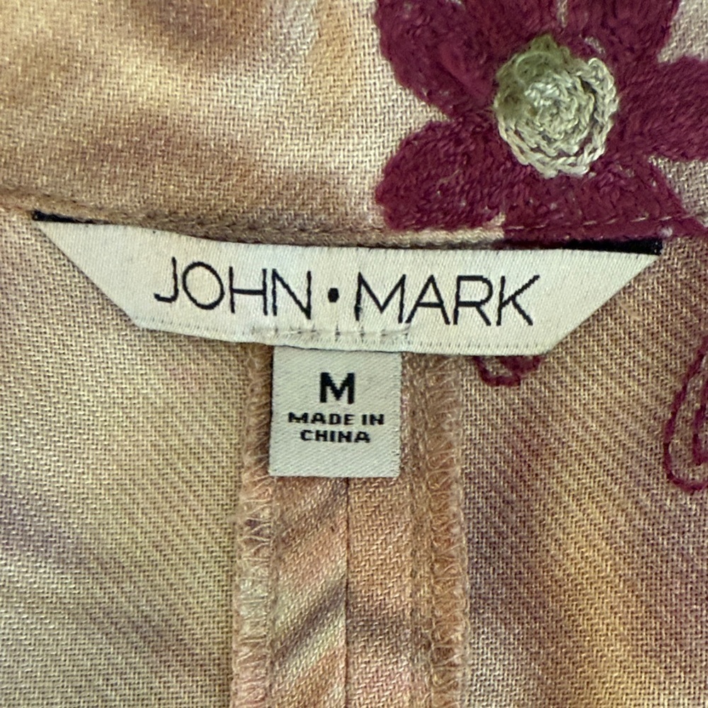 John Mark Floral Embroidered Blazer with Multicolor Design 100% Rayon NWOT - Picture 9 of 15